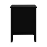 Oikiture Bedside Table 3 Drawers Side End Nightstand Black - Top-Down View