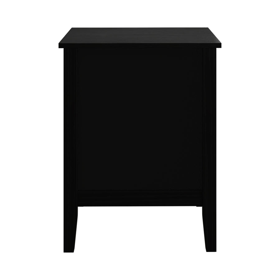 Oikiture Bedside Table 3 Drawers Side End Nightstand Black, image 4