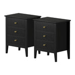 Oikiture Bedside Tables Set of 2 Side End Nightstand Black