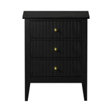 Oikiture Bedside Tables Set of 2 Side End Nightstand Black