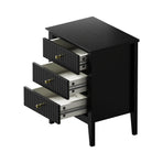 Oikiture Bedside Tables Set of 2 Side End Nightstand Black