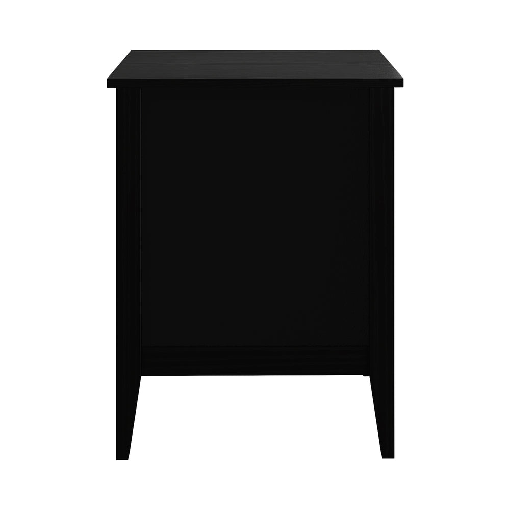 Oikiture Bedside Tables Set of 2 Side End Nightstand Black