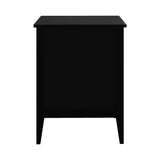 Oikiture Bedside Tables Set of 2 Side End Nightstand Black - Close-Up Angle