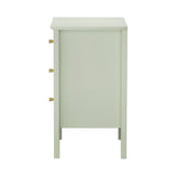 Oikiture Bedside Table 3 Drawers Side End Nightstand Green