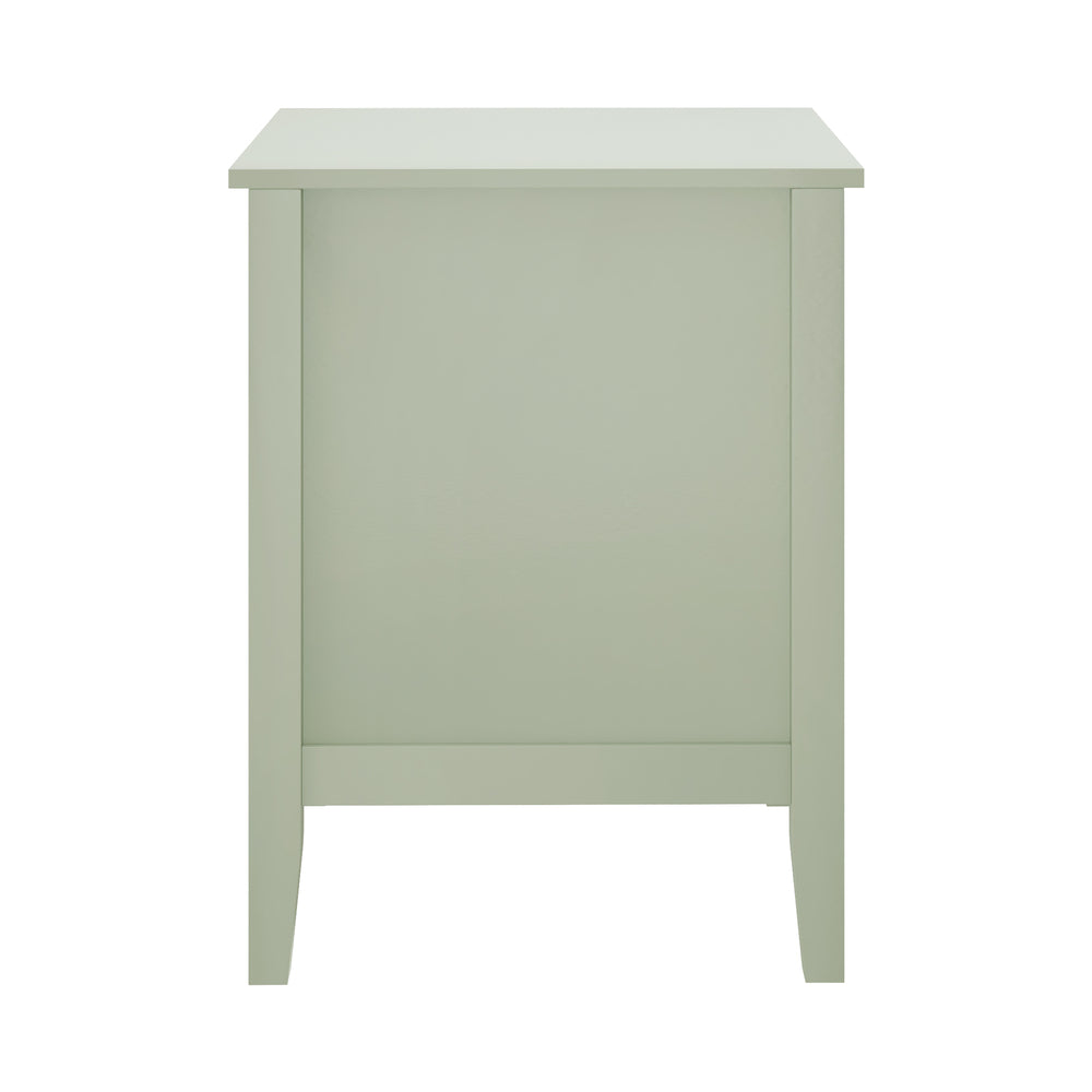Oikiture Bedside Table 3 Drawers Side End Nightstand Green