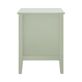 Oikiture Bedside Table 3 Drawers Side End Nightstand Green - 45-Degree Angle