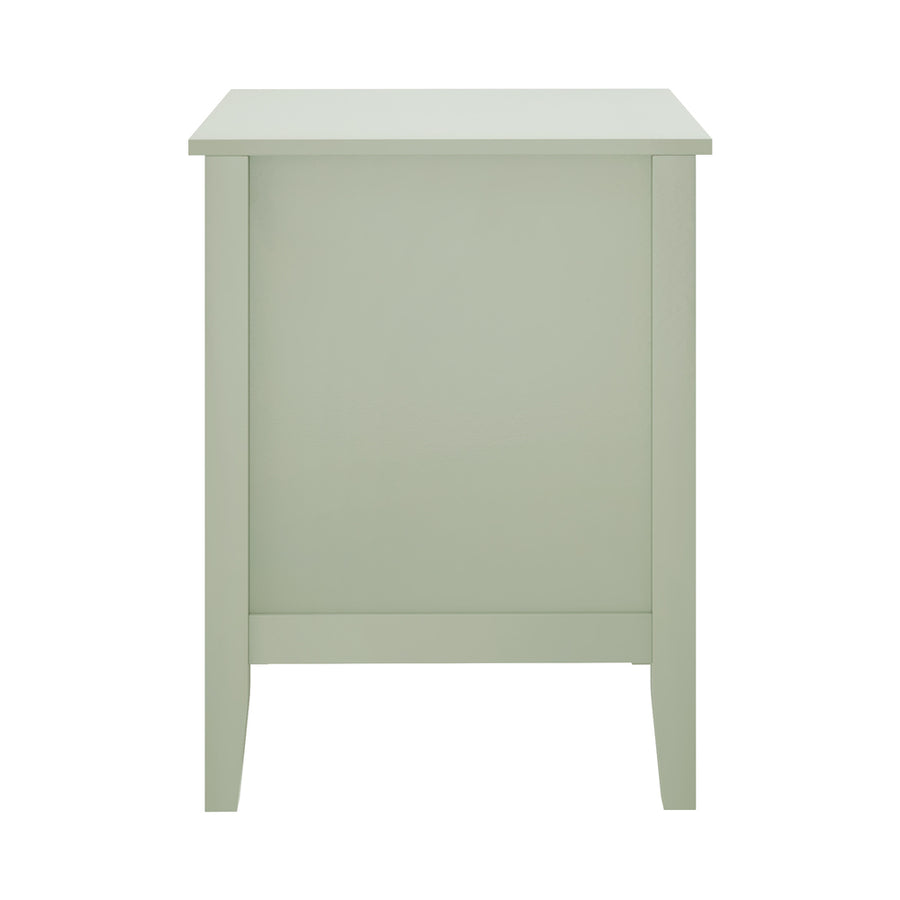 Oikiture Bedside Table 3 Drawers Side End Nightstand Green