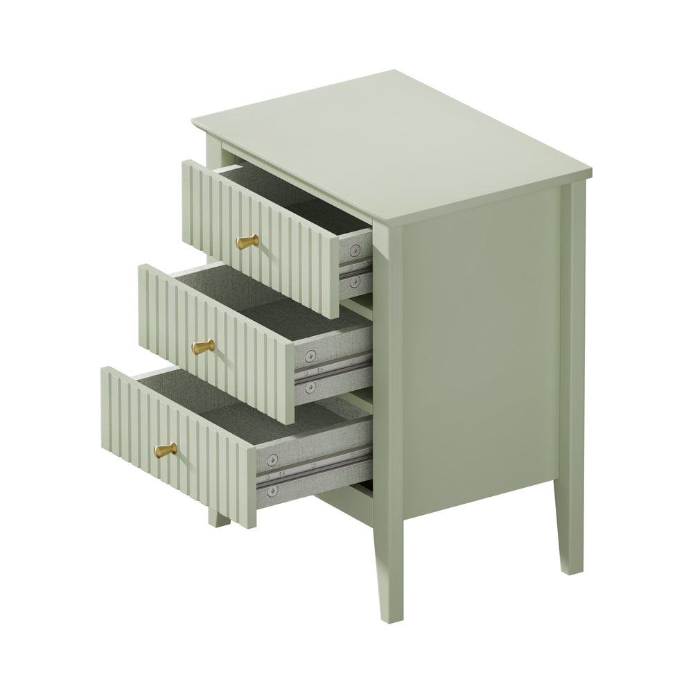 Oikiture Bedside Tables Set of 2 Side End Nightstand Green