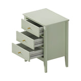 Oikiture Bedside Tables Set of 2 Side End Nightstand Green - Front View