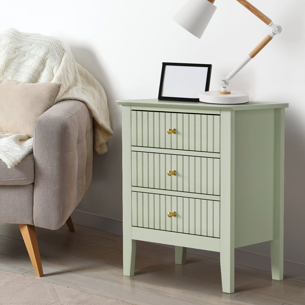Oikiture Bedside Tables Set of 2 Side End Nightstand Green