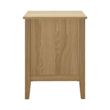 Oikiture Bedside Table 3 Drawers Side End Nightstand Natural - Rear View