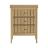 Oikiture Bedside Tables Set of 2 Side End Nightstand Natural - Side View