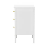 Oikiture Bedside Table 3 Drawers Side End Nightstand White