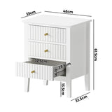 Oikiture Bedside Tables Set of 2 Side End Nightstand White