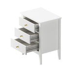 Oikiture Bedside Tables Set of 2 Side End Nightstand White, image 3