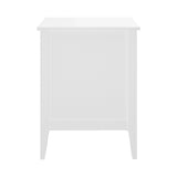 Oikiture Bedside Tables Set of 2 Side End Nightstand White - Low Angle