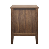 Oikiture Bedside Table 3 Drawers Side End Nightstand Walnut