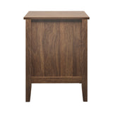 Oikiture Bedside Table 3 Drawers Side End Nightstand Walnut - Front View