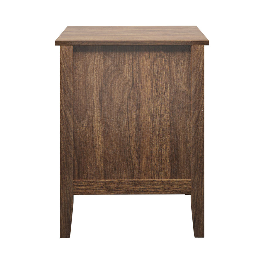 Oikiture Bedside Table 3 Drawers Side End Nightstand Walnut, image 2