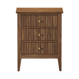 Oikiture Bedside Tables Set of 2 Side End Nightstand Walnut - Side View