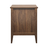 Oikiture Bedside Tables Set of 2 Side End Nightstand Walnut - Front View