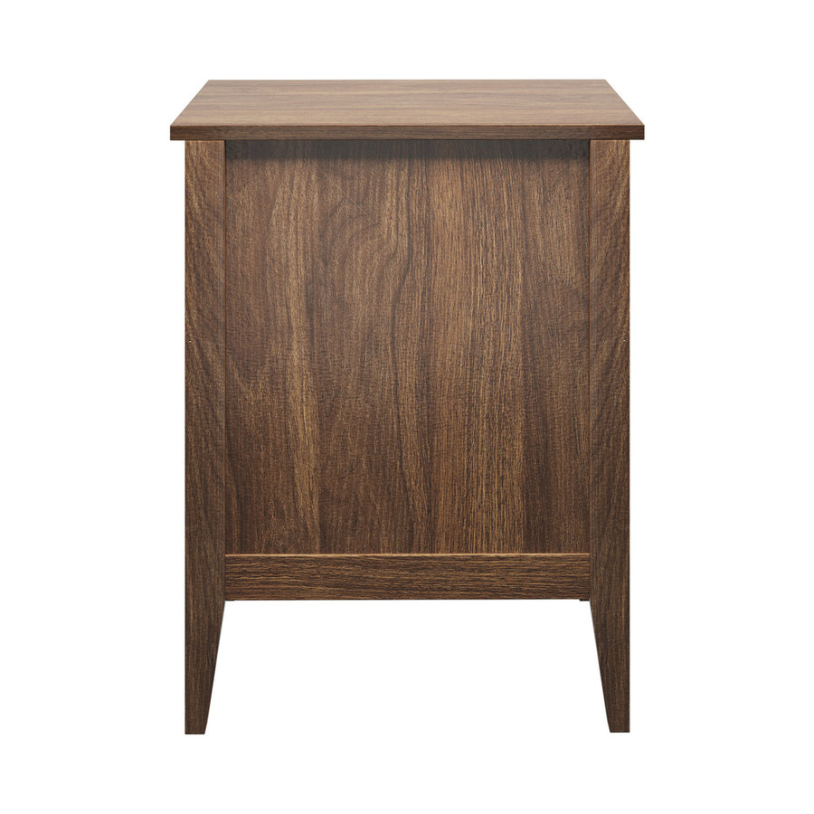 Oikiture Bedside Tables Set of 2 Side End Nightstand Walnut, image 2