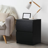 Oikiture Bedside Tables Set of 2 Nightstand Black