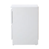Oikiture Bedside Table Nightstand 2 Drawers White - Close-Up Angle