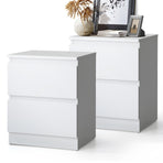 Oikiture Bedside Tables Set of 2 Nightstand White