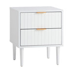 Oikiture Bedside Tables Set of 2 Nightstand White, image 3