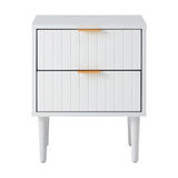 Oikiture Bedside Tables Set of 2 Nightstand White