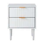 Oikiture Bedside Tables Set of 2 Nightstand White, image 5