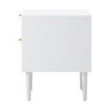 Oikiture Bedside Tables Set of 2 Nightstand White - Close-Up Angle