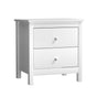 Oikiture Bedside Table Side End Table 2 Drawers White