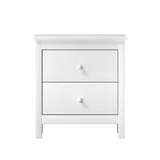 Oikiture Bedside Table Side End Table 2 Drawers White