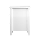 Oikiture Bedside Table Side End Table 2 Drawers White - Low Angle