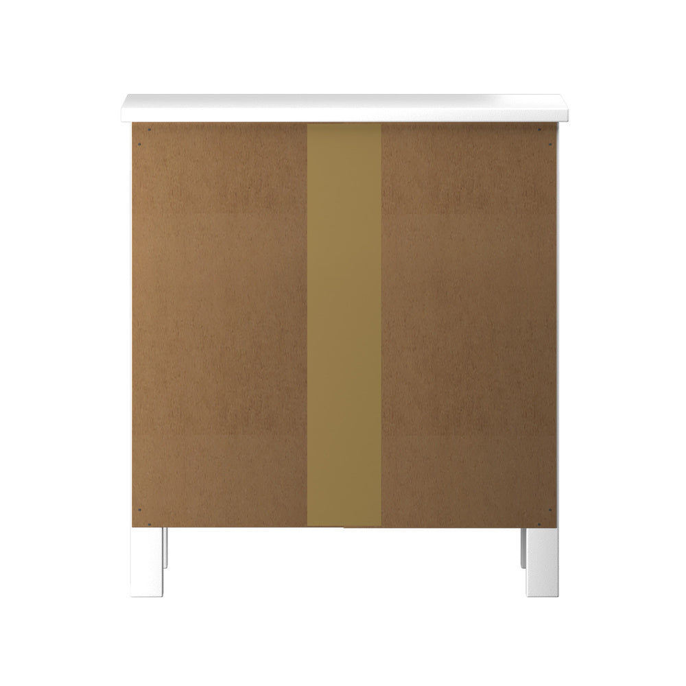 Oikiture Bedside Table Side End Table 2 Drawers White