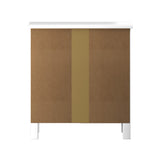 Oikiture Bedside Table Side End Table 2 Drawers White - Close-Up Angle