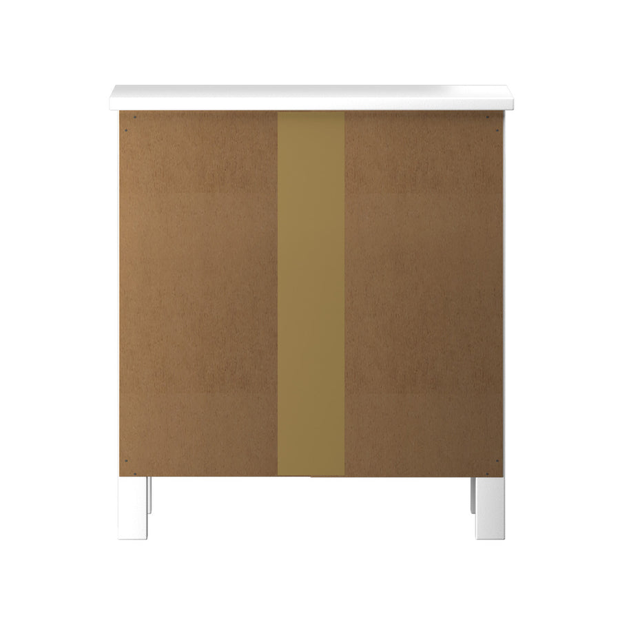 Oikiture Bedside Table Side End Table 2 Drawers White