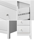 Oikiture Bedside Table Side End Table 2 Drawers White