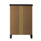 Oikiture Bedside Table 3 Drawers Hamptons Furniture Black - 45-Degree Angle