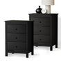 Oikiture Bedside Tables Set of 2 Nightstands Black