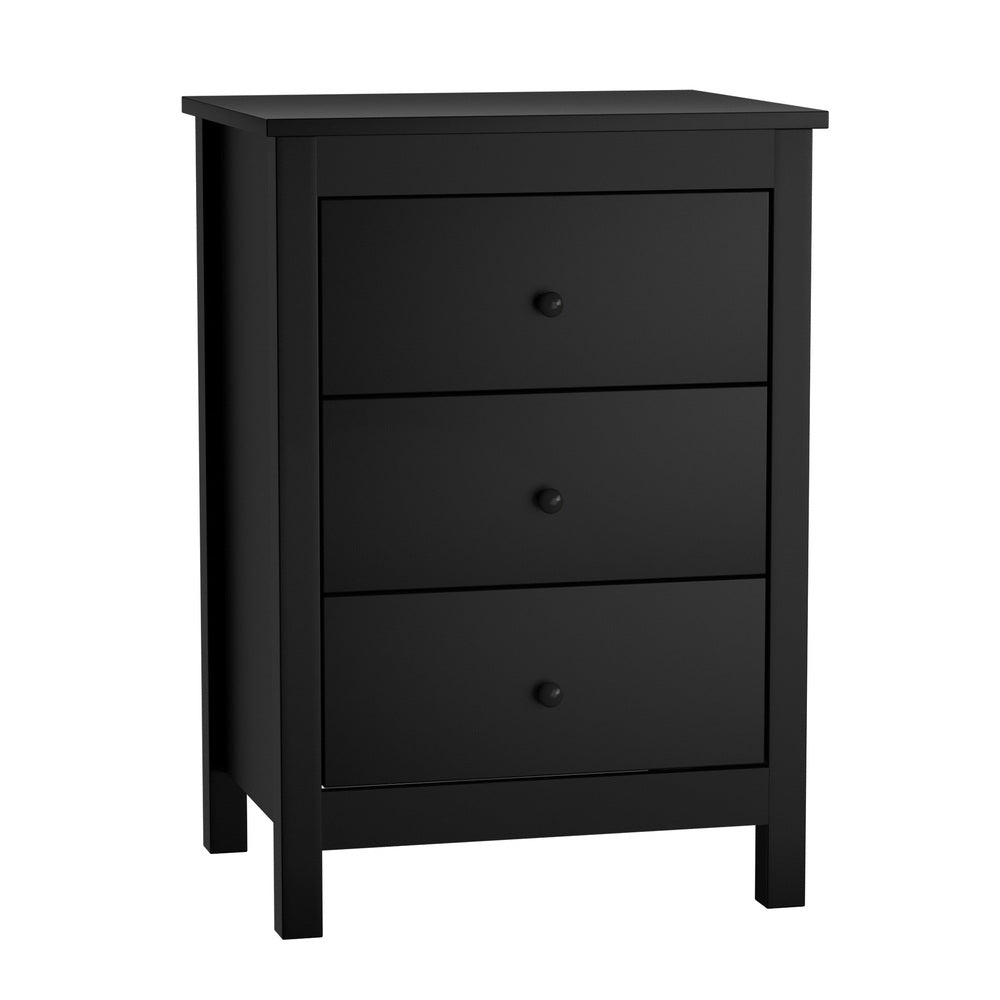 Oikiture Bedside Tables Set of 2 Nightstands Black
