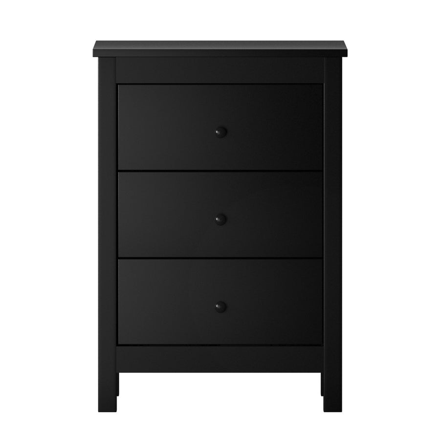 Oikiture Bedside Tables Set of 2 Nightstands Black