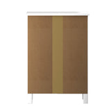 Oikiture Bedside Table 3 Drawers Hamptons Furniture White - Close-Up Angle