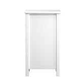 Oikiture Bedside Tables Set of 2 Nightstands White - Rear View