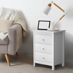 Oikiture Bedside Tables Set of 2 Nightstands White, image 4