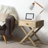 Oikiture Bedside Tables Set of 2 Nightstand Side End Table - Close-Up Angle