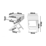 Oikiture Bedside Table Wooden Frame Cross Base White