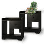 Oikiture Bedside Tables Set of 2 Nightstand Shelf Black